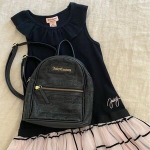 Juicy Couture Girls Dress and Embossed Black Mini Backpack